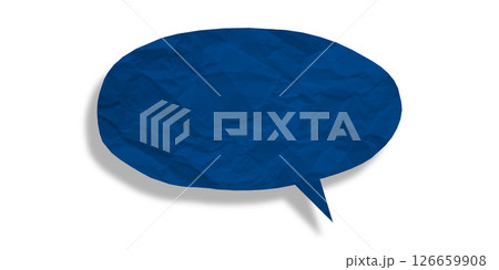 Blue speech bubble crumpled paper isolated on transparent background Blue speech bubble crumpled paper isolated on transparent background 126659908