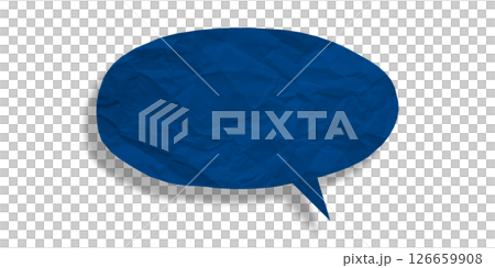 Blue speech bubble crumpled paper isolated on transparent background Blue speech bubble crumpled paper isolated on transparent background 126659908