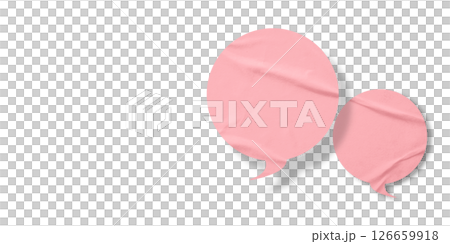 Pink speech bubble crumpled paper isolated on transparent background Pink speech bubble crumpled paper isolated on transparent background 126659918