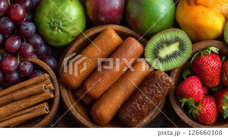 Sweet Treats and Fresh Fruits 126660308