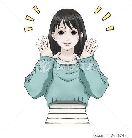 呼びかける女の子のイラスト 126662455