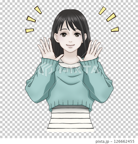 呼びかける女の子のイラスト 126662455