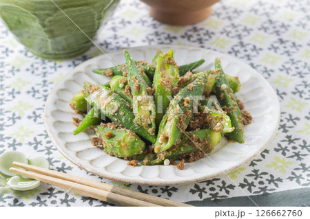 オクラの胡麻和え オクラの胡麻和え 126662760