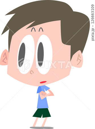 腕を組んで見つめる男性主線なし 126663109