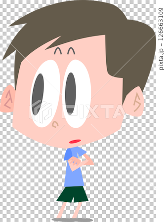 腕を組んで見つめる男性主線なし 126663109