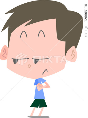 ジト目で見つめる男性主線なし 126663110