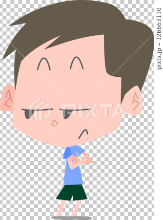 ジト目で見つめる男性主線なし 126663110