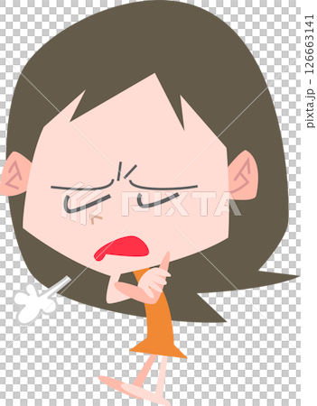 一名女子帶著不滿的表情嘆了口氣(無主線) 一名女子帶著不滿的表情嘆了口氣(無主線) 126663141