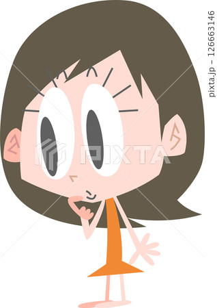 何かを見つめる女性主線なし 126663146