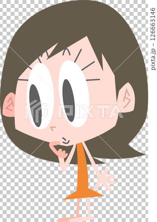 何かを見つめる女性主線なし 126663146