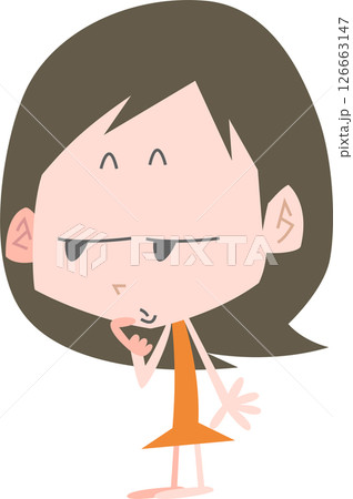 ジト目で見つめる女性アウトラインなし ジト目で見つめる女性アウトラインなし 126663147