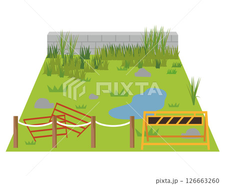 空き地 放置された土地 荒れた土地 空き地 放置された土地 荒れた土地 126663260