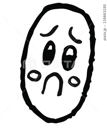 Hand drawn crayon outline of sad face for sticker, icon, stress, moody, grumpy, negative vibe, bad energy, tattoo, decorations, cute patch, sign, symbol, emoji, expression, kid colouring book, art Hand drawn crayon outline of sad face for sticker, icon, stress, moody, grumpy, negative vibe, bad energy, tattoo, decorations, cute patch, sign, symbol, emoji, expression, kid colouring book, art 126663280
