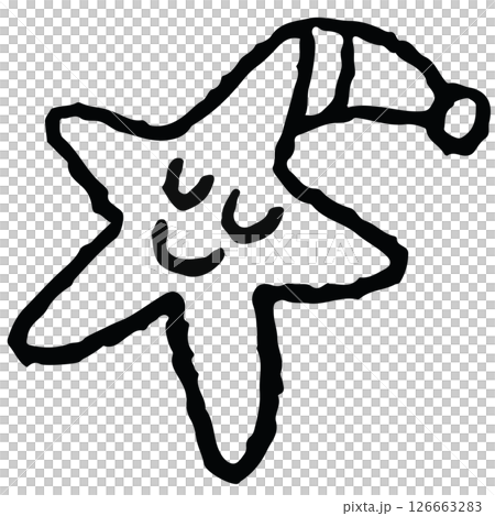 Illustration of sleeping star with beanie hat outline for kid colouring book, cartoon character, mascot, comic, tattoo, fabric print, decoration, cute patch, icon, shirt print, art, painting activity Illustration of sleeping star with beanie hat outline for kid colouring book, cartoon character, mascot, comic, tattoo, fabric print, decoration, cute patch, icon, shirt print, art, painting activity 126663283