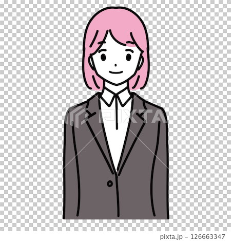 Illustration of a young woman in a suit 126663347