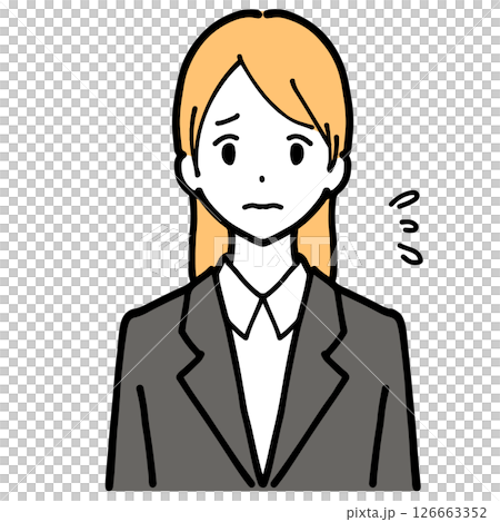 Illustration of a woman in a suit in trouble 126663352