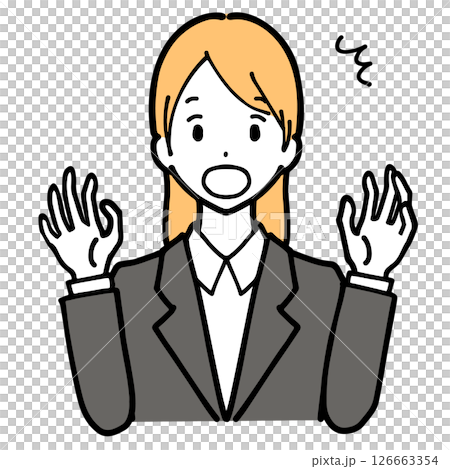 一個女人穿著驚訝的衣服的插圖 126663354