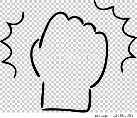 手繪的手、握緊的拳頭、未上漆的線條畫 手繪的手、握緊的拳頭、未上漆的線條畫 126663382