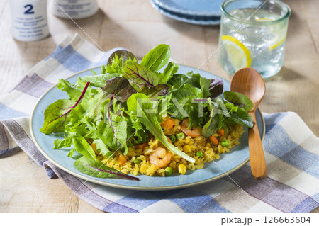 ベビーリーフたっぷりのピラフ 126663604