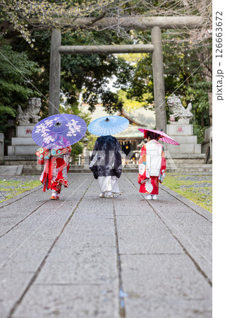 七五三着物のかわいい女の子と男の子 七五三着物のかわいい女の子と男の子 126663672