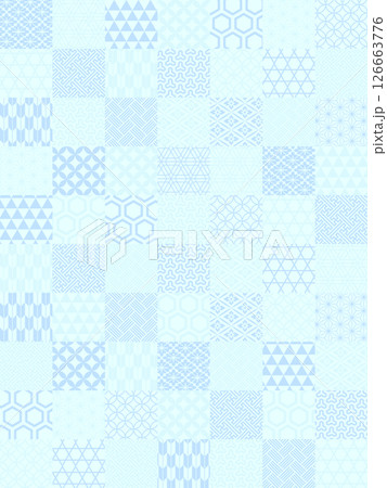 夏の和柄市松模様 夏の和柄市松模様 126663776