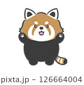威嚇するレッサーパンダ 126664004