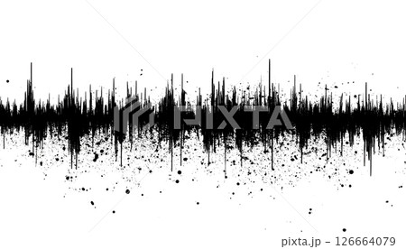 Black ink splash illustration with textured paint drops. 126664079