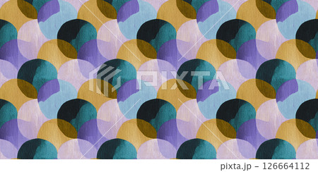 手描き風のカラフルな幾何学模様のシームレスパターン 手描き風のカラフルな幾何学模様のシームレスパターン 126664112