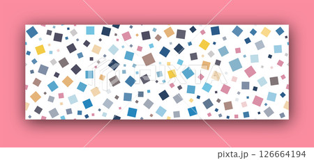Seamless pattern of multicolored squares. Template for textures, textiles, wallpapers, banners, invitations and simple backgrounds. Layout for cover, poster, postcard, interior and decorative art 126664194