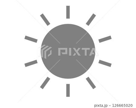 太陽アイコン（晴れマークのシルエット） 126665020