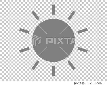 太陽アイコン（晴れマークのシルエット） 126665020