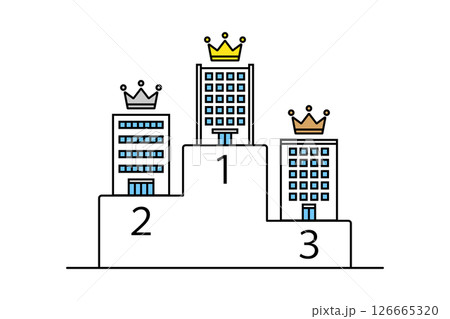 会社や企業のランキングをイメージしたイラスト 126665320