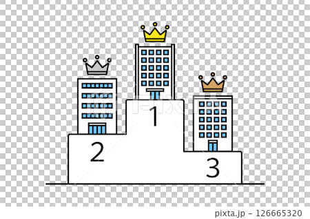 会社や企業のランキングをイメージしたイラスト 126665320