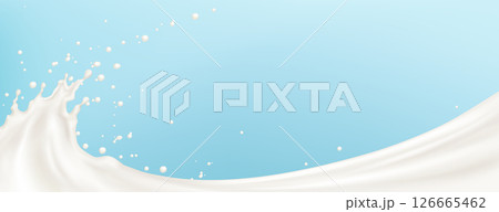White milk splash wave 126665462