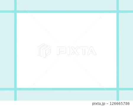 ラインと背景の交差フレーム（水色）・中央透過の装飾枠素材（汎用デザイン） 126665786