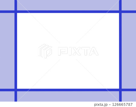 ラインと背景の交差フレーム（青）・中央透過の装飾枠素材（汎用デザイン） 126665787