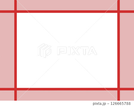 ラインと背景の交差フレーム(赤)・中央透過の装飾枠素材(汎用デザイン) ラインと背景の交差フレーム(赤)・中央透過の装飾枠素材(汎用デザイン) 126665788