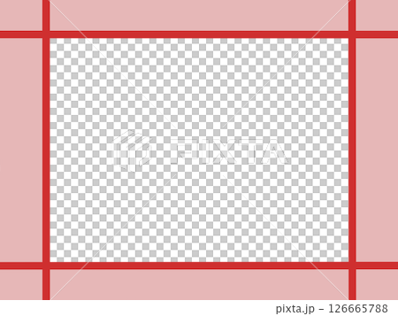 ラインと背景の交差フレーム(赤)・中央透過の装飾枠素材(汎用デザイン) ラインと背景の交差フレーム(赤)・中央透過の装飾枠素材(汎用デザイン) 126665788