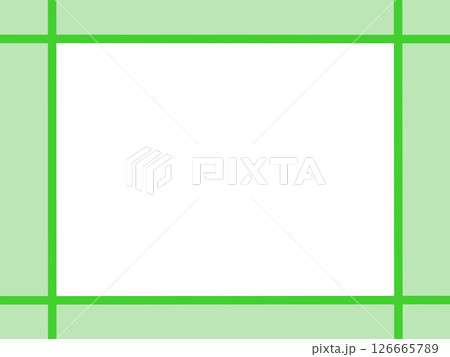 ラインと背景の交差フレーム（緑）・中央透過の装飾枠素材（汎用デザイン） 126665789