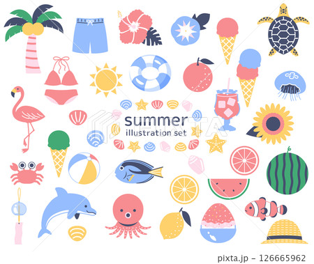 夏のイラストセット2 126665962