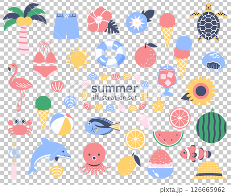 夏のイラストセット2 126665962