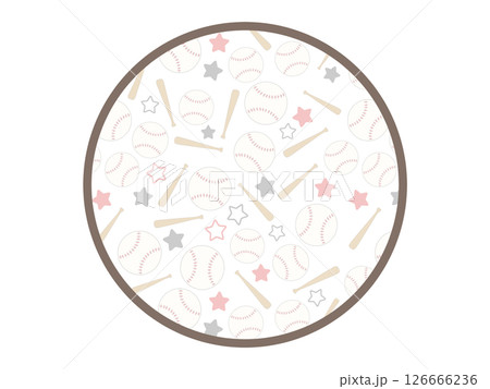 野球の丸いフレーム 126666236
