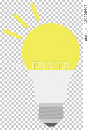 ピカっと光るLED電球のアイコンイラスト ピカっと光るLED電球のアイコンイラスト 126666407