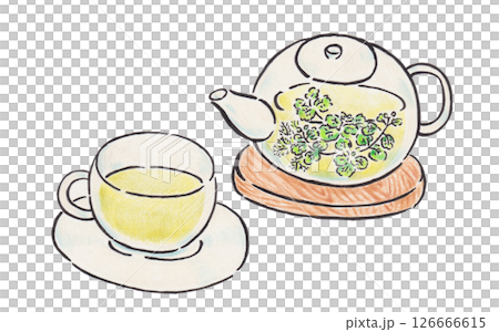 ハーブティのイラスト 126666615