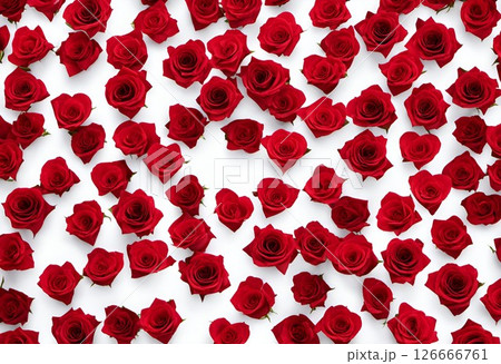 赤いバラの花びら 赤いバラの花びら 126666761