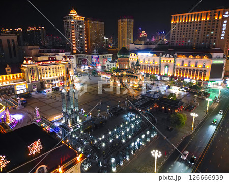 Harbin, CHINA-MAY 02, 2025-Aerial view of Saint Sophia Cathedral in downtown of Harbin, The renowned landmark of Harbin, HeiLongJiang, China. Harbin, CHINA-MAY 02, 2025-Aerial view of Saint Sophia Cathedral in downtown of Harbin, The renowned landmark of Harbin, HeiLongJiang, China. 126666939