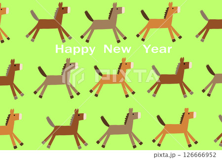 走る馬のパターン年賀状 走る馬のパターン年賀状 126666952