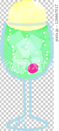 メロンクリームソーダのイラスト 126667017