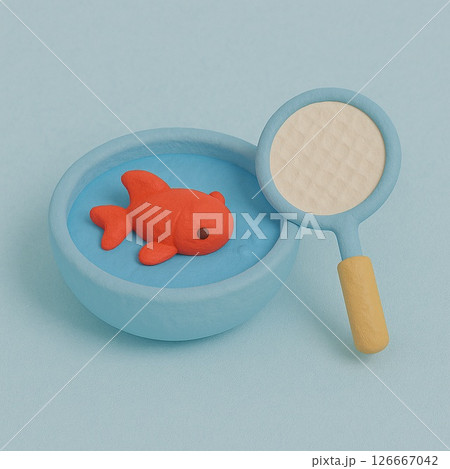 夏祭りの金魚すくいの粘土クラフト 126667042