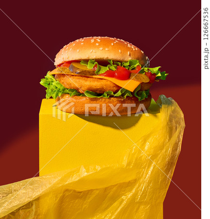 fresh tasty chicken burger fresh tasty chicken burger 126667536